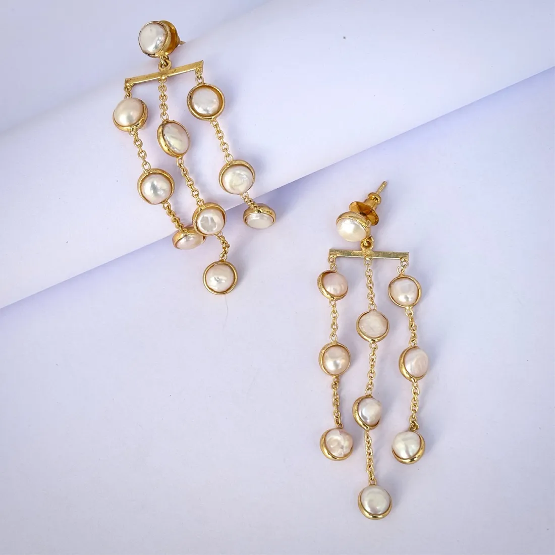 Freshwater pearl chandelier drop earrings